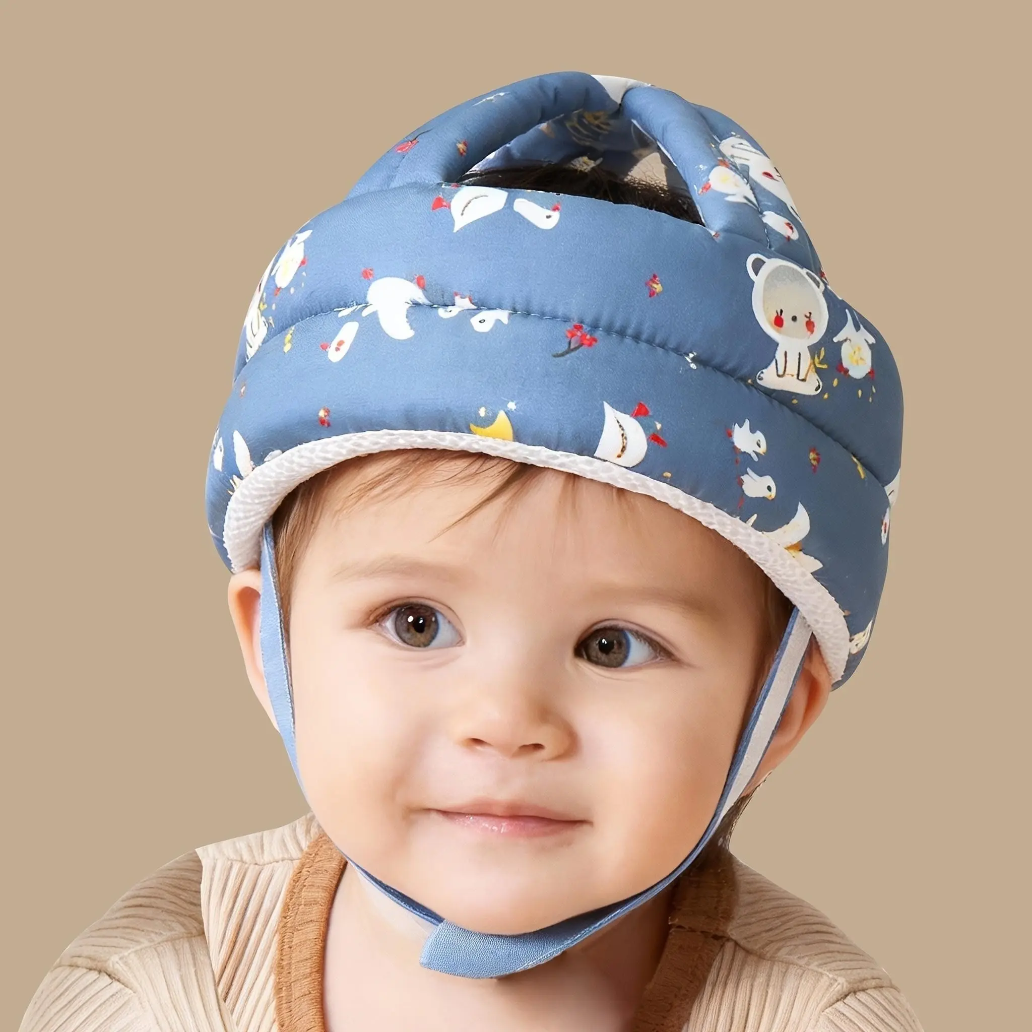 Baby Head Protection Hat, Cute Cartoon Design, Adjustable Safety Helmet, Soft Infant Headgear, Perfect Gift for Halloween, Christmas, Thanksgiving
