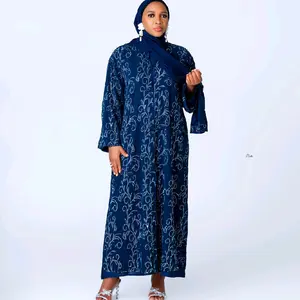 Crystal Embroidered Chiffon 3pcs Abaya