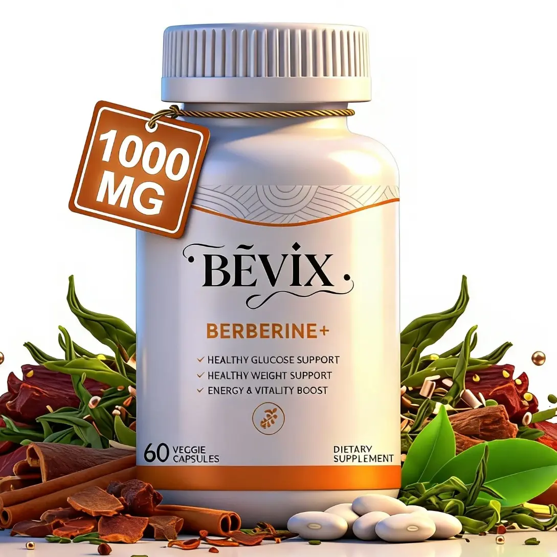 Natural Metabolism & Blood Sugar Support – BEVIX Berberine 1000mg with Ceylon Cinnamon, EGCG & Chromium, 3rd Party Tested, Non-GMO Vegan Capsules