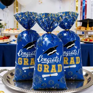 25PCS/set Graduation Themed Gift Bags,  Graduation Cap Pattern Gift Packaging Bags, Graduation Party Favor Bags, Congratulations On 2026 Graduation, Graduation Decoration, Graduation Cookie Baking Bags, Graduation Candy Bags, Graduation party supplies