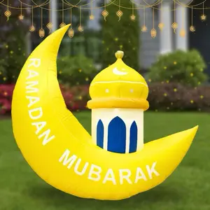 5FT Ramadan Inflatable - Yellow Crescent Moon with Minaret