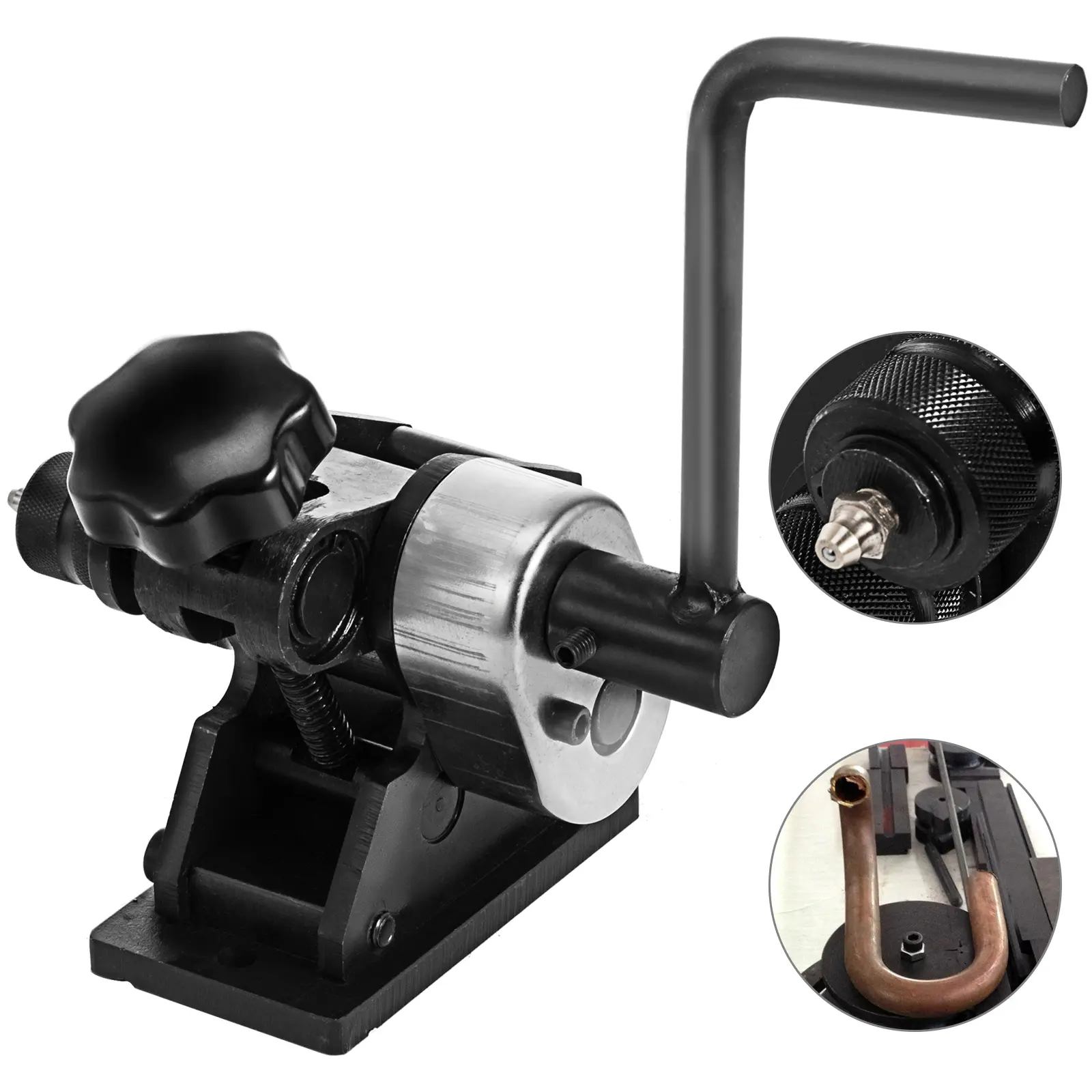 【Summerfinds】VEVOR Manual Plate Steel Ring Bender 13-1/2inch Single Pinch Portable Hand Crank Ring Handle Rolling 3inch And Larger Circular Rings