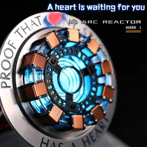 Arc Reactor MK1-1:1 Scale, USB Powered LED Light With Vibration Sensor, No Assembly, Display Case Included, A Great Addition To Any Collection And An Ideal Gift For Friends And Perfect Gift For Iron Man Lovers