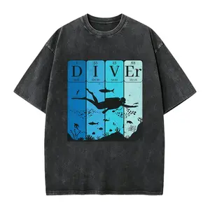 Scuba Diver T-Shirt | Periodic Table Elements Ocean Graphic Tee | Diving Gift for Men | Marine Life Underwater Shirt