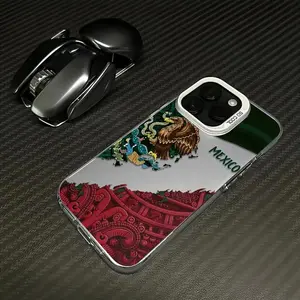 Aztec Red Temple Carving Print Phone Case With Made Mexican National Emblem Eagle Snake Totem With Premium Craftsmanship This Phone Case Boasts A Sturdy Acrylic Back Panel And Soft For iPhone 17 16 15 14 13 12 11 Anti-Drop Protection