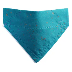 Cat Bandana - "The Teal Tomorrow" - Teal Splatter Paint Bandana for Cat + Small Dog / Aqua, Fall, Modern  / Over-the-Collar Bandana