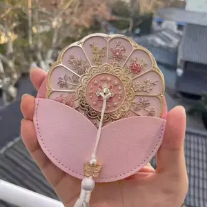 Manle's handheld mirror, portable makeup mirror, 1 stylish travel makeup mirror, women's compact makeup mirror, pocket sized makeup tool, travel handheld mirror
