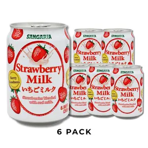 Sangaria Strawberry Flavor Milk, 6-Pack 8.96oz Creamy-Sweet Japanese Favorite Dairy Beverage with Strawberry Juice, Ready-to-Drink Non-Alcoholic Sweet Treat Sangaria Strawberry Flavor Milk, 6-Pack 8.96oz Creamy-Sweet Japanese Favorite Dairy Beverage with Strawberry Juice, Ready-to-Drink Non-Alcoholic Sweet Treat