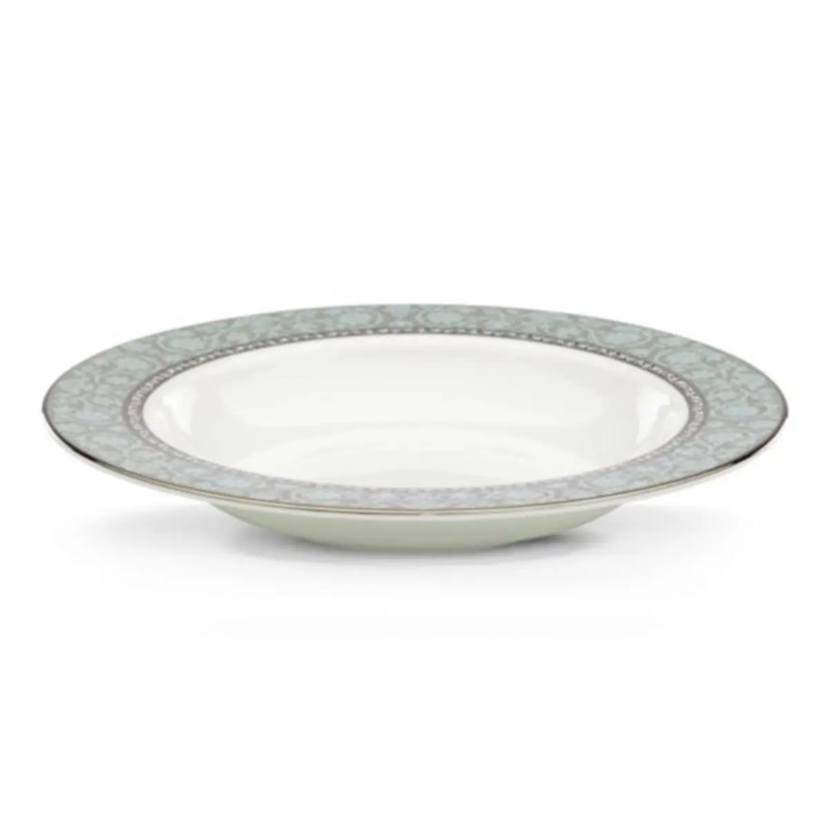 WESTMORE Lenox 840780 Tableware Set - 9" Diameter Dinner Plate, Platinum-Trim Polished Platinum Floral Blue-White Ceramic Pieces, Dishwasher Safe for Home Dining