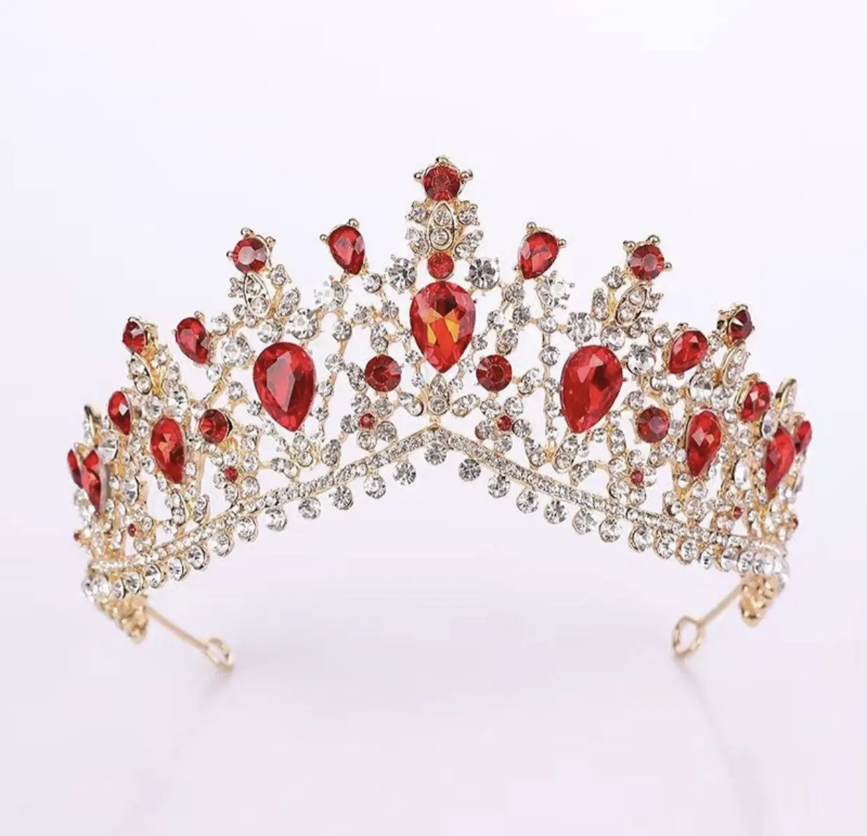 Women's & Girls' Colorful Alloy Stone Hair Headpieces - Crowns, Tiaras, Headbands - Ideal for Birthday Parties, Anniversary, Mother's Day Gift, Female, Ceremony, Fashion, Crystal Gems, Party Wear, Crown Shape, One-Piece