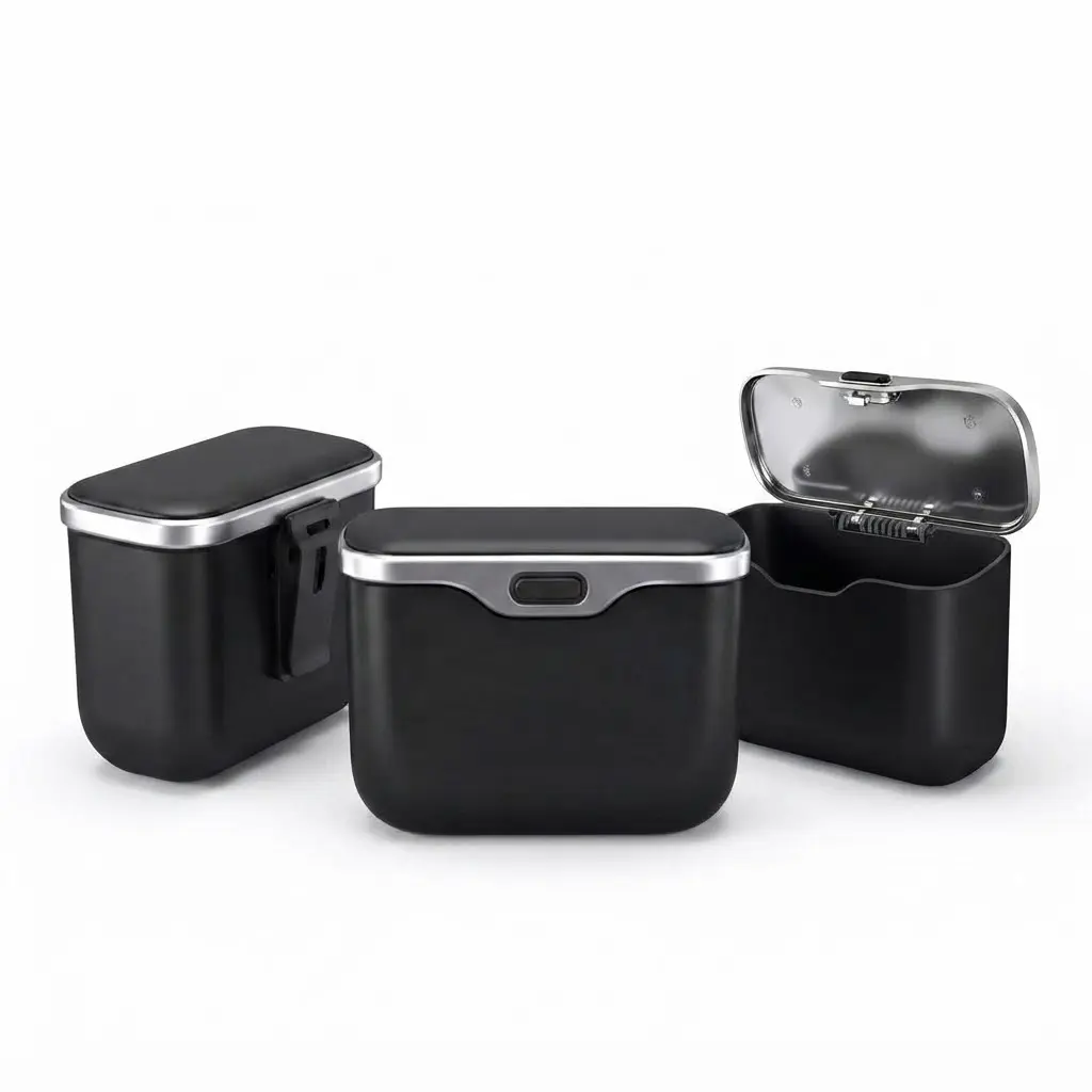 【TikTokShopSummerSale】Hanging Leak-Proof Trashcan for Cars with Lid & 1-Touch Auto Open, Car Interior Stowing Multifunctional Organizer for SUV, Truck, Sedan (SUV Organizer, Vehicle Accessory)
