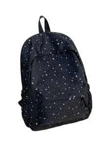 Star Print Student Backpack, Large Capacity Lightweight Durable Minimalist Style, Side Pocket Design Casual Book Bag for Girls School Backpacks