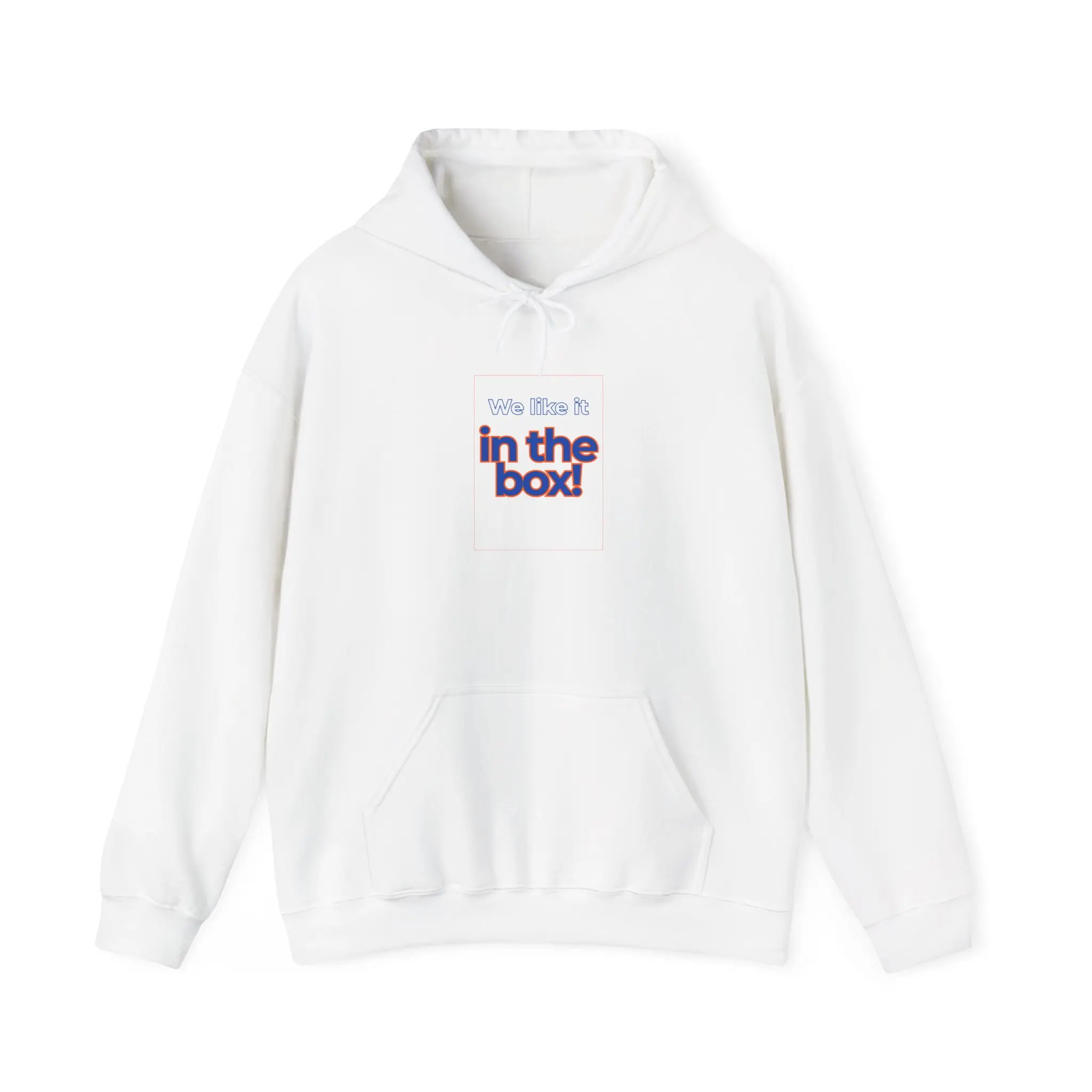 New York Mets We Like it In the Box Hooded Sweatshirt, Mets Fan Hoodie, Baseball Sweatshirt, Sports Apparel, Team Logo Sweatshirt