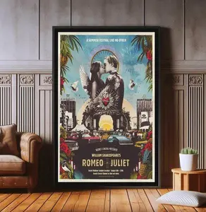 Romeo + Juliet Classic Artistic Prints, High-Quality Paper Decorative Graphic Prints, Home Decor for Room Wall Display