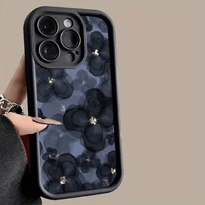 Fashion Blue Flower Pattern Phone Case for iPhone 17 16 15 14 Pro Max 13 12 11  Air Plus Shockproof Non Slip Military-Grade Protection Silicone Cover