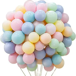 50pcs 12-Inch Macaron Latex Balloons, Durable Party Balloons for Arches, Wreaths, Backdrop, Ceiling Decor, Birthday, Wedding, Baby Shower