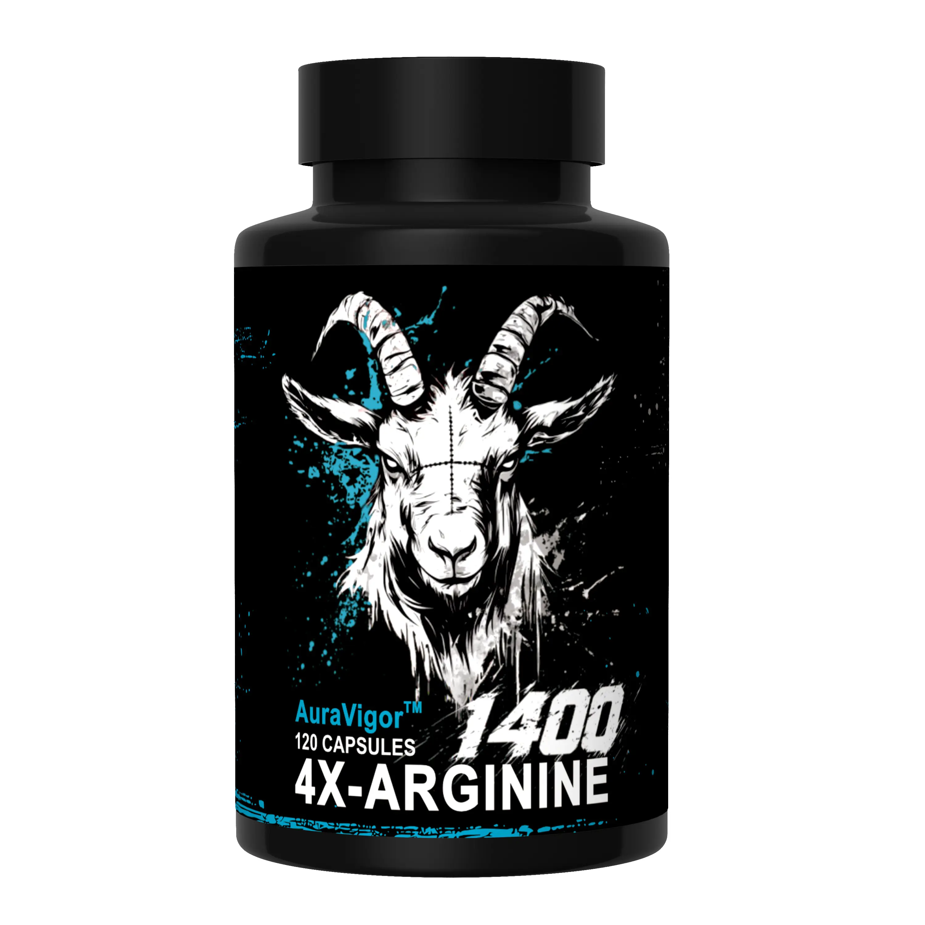 Adults' 4-in-1 Gluten-Free 1400mg Arginine Auravigor Nitric Oxide Pre-Workout Capsules - FDA Registered, Muscle Support, Energy Boost, Blood Flow Control, Fitness Endurance Supplement - 120 Count, All-In-One Supplement Pre-Workout Products