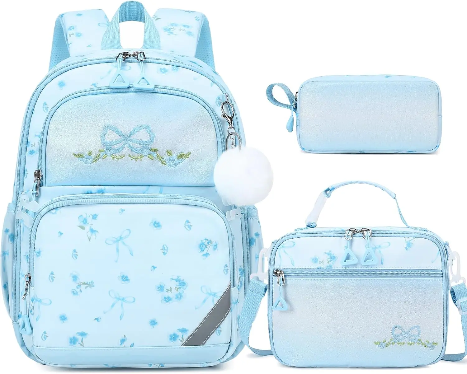 Girls' 3PCS Kids Backpack Set - Cute Small Toddler Bookbag with Insulated Lunch Box & Pencil Case for Kindergarten School Use, Ages 4-8