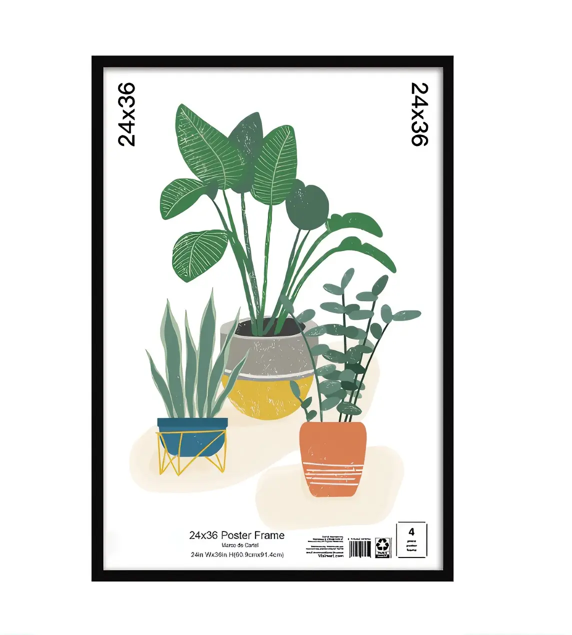 24x36 Poster Frame with Green Plants Design for Home Decor 24x36 Poster Frame with Green Plants Design for Home Decor