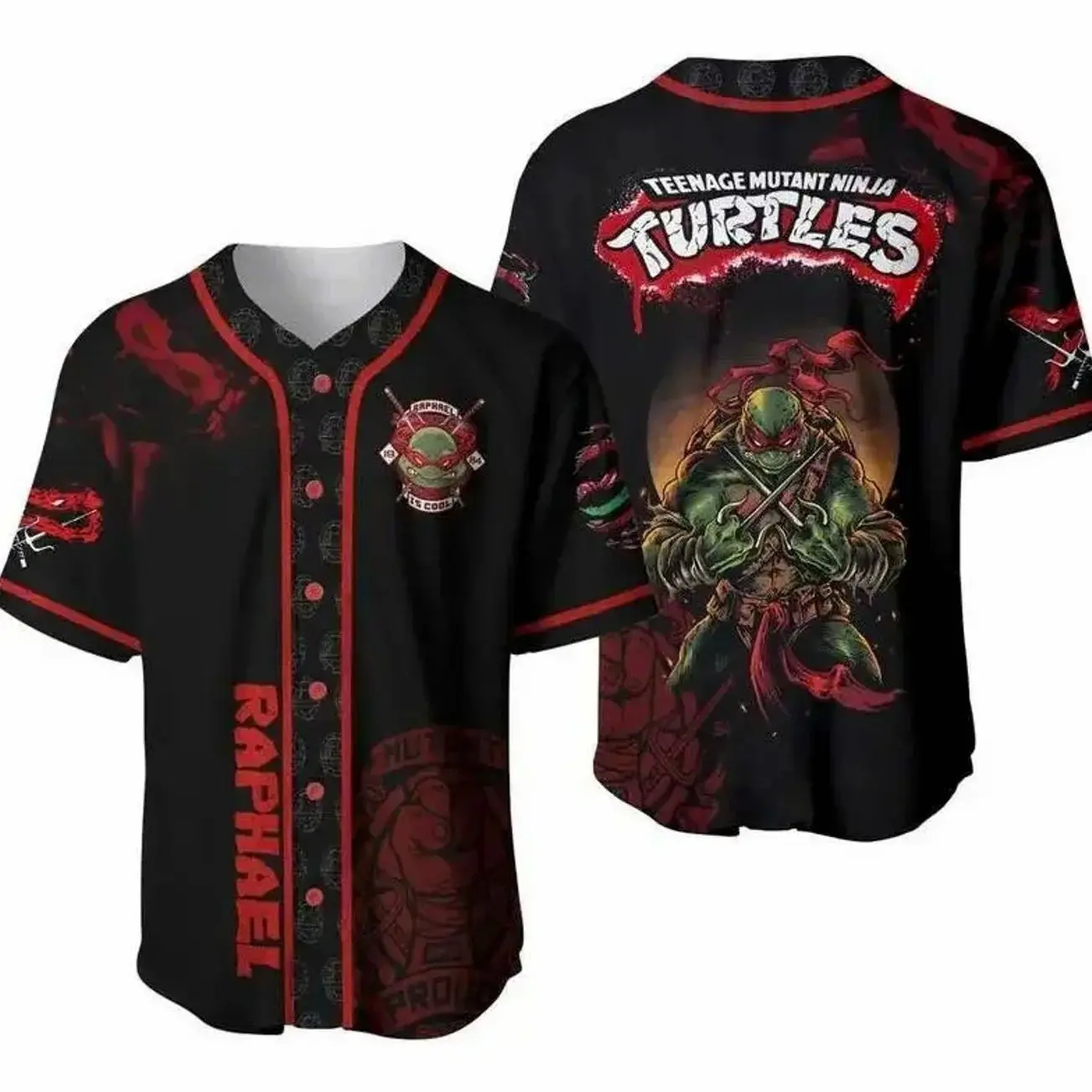 Funny Raphael teenage mutant ninja turtles baseball jersey