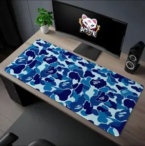 Camo Desk Mat - Trendy Gaming Mouse Pad with Iconic Streetwear Design Blue