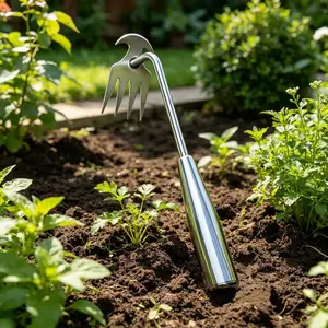 Weed pulling Tool，Uprooting weeding Tool，Gardening Tools,Hand weeder Garden weeding puller with Handle Tools，4 Teethes Dual purpose Weeder for Garden Yard Farm weed Removal
