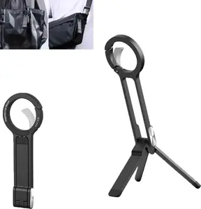 Magnetic Phone Tripod, Strong Magnet Quick Mount, Magnetic Phone Holder with Spring Clasp, Adjustable Foldable Multi-Function Photography Stand (Black)