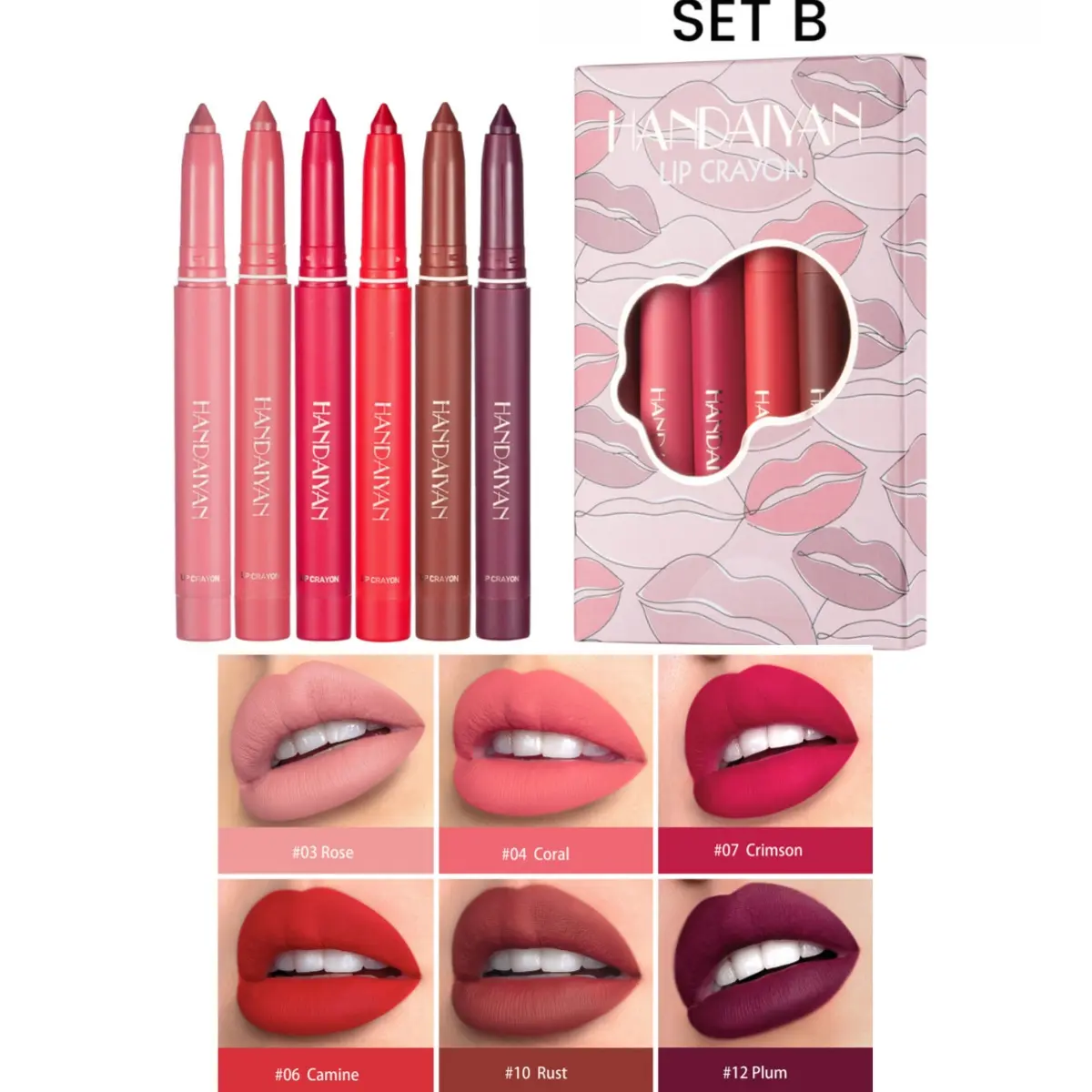 12-Color Long-Wearing Matte Lipliner Multi-Pack - Smudge-Proof, Waterproof Makeup Kit with Feather-Resist Base, Smooth Formula for Long-Wearing Matte Lipstick & Lip Gloss, Nude Look, Daily & Evening Contouring & Filling