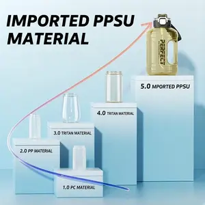1600ML Ppsu Sports Water Bottle, Large Capacity Heat-Resistant Outdoor Fitness Cup, Portable Thickened Hydration Flask
