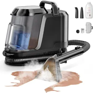 Carpet Cleaner Machine with Steam&Hot&Cold Water System 18Kpa  Suction Upholstery Cleaner Machine with Textile Cleaner for Pets, Carpet Steam Cleaner with Specialty Tools for