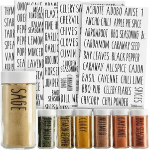 Preprinted Waterproof Black Vinyl Spice Jar Labels, 145-Pack 1in Labels with Bold Font, Uniform Look for Kitchen Pantry Organizer (Office Stationery & Supplies)