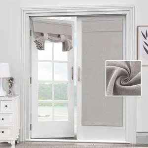 H.VERSAILTEX French Door Curtains for Privacy, Tie Up Shades for Glass Windows, Heather Taupe, 26'' x 68'', 1 Panel tiktokshopspringglowup Beige Fabric Adjustable Faux Leather