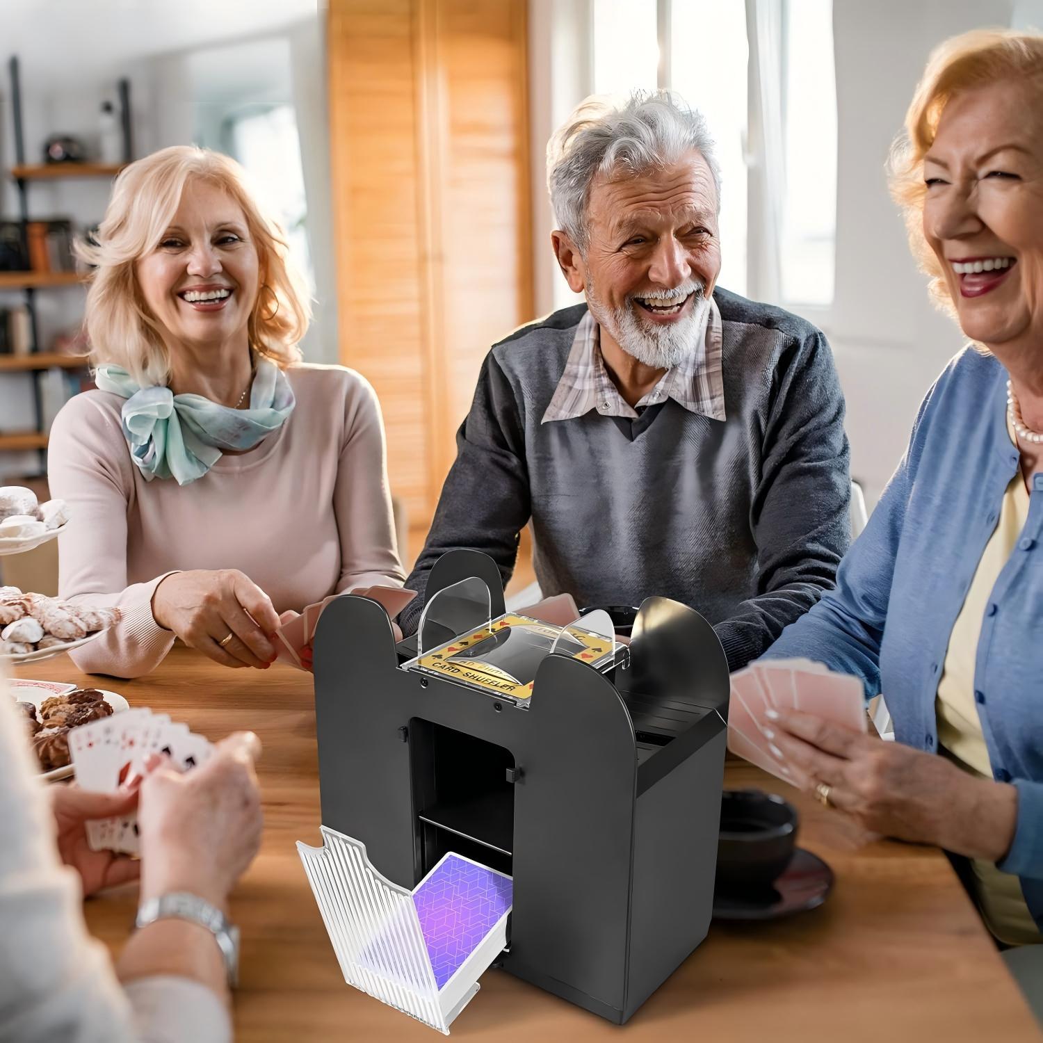 Automatic Card Shuffler, Battery-Operated Electric Shuffler, Casino Card Game for Poker, Home Card Game, UNO, Phase10, Texas Hold'em, Blackjack, Home Party Club Game Automatic Card Shuffler, Battery-Operated Electric Shuffler, Casino Card Game for Poker, Home Card Game, UNO, Phase10, Texas Hold'em, Blackjack, Home Party Club Game