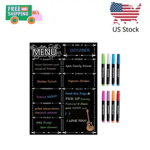 Magnetic Menu Board for Fridge, Dry Erase Weekly