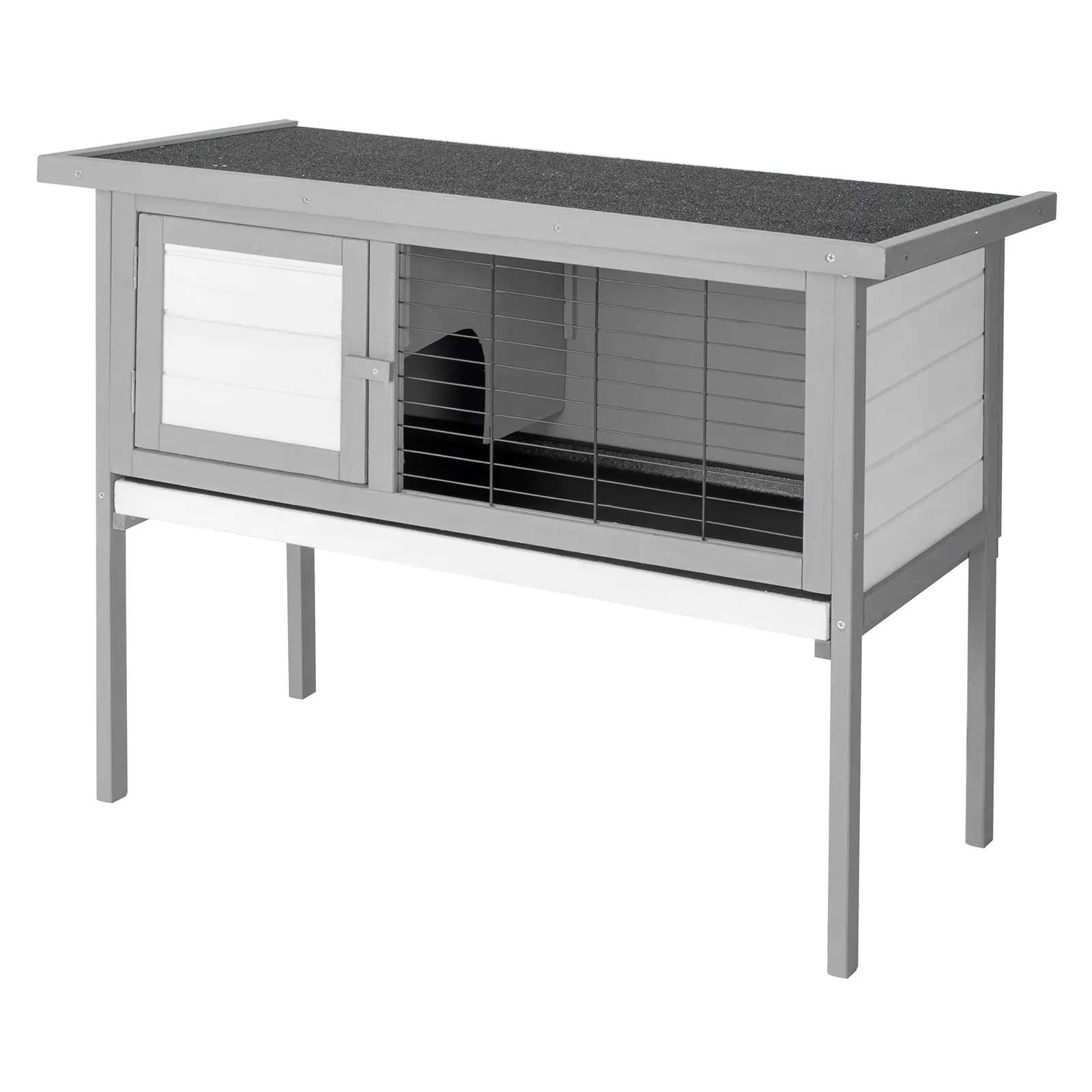 36" Outdoor Elevated Wooden Chicken Coop - Enclosed Small Animal Cage, Waterproof Roof, Lockable Doors, Pull-Out Tray for Chickens, Rabbits, Chicken Cage Enclosed