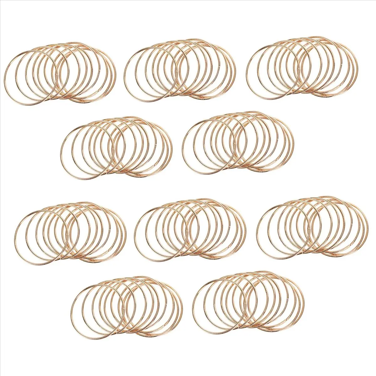 100 x Metal Rings - 3-Inch (7.5cm) Sturdy Round Golden Dream Catcher Hangable Macrame Hoops, Customizable with Lace, Silk, Cotton Details for Indoor Wall Decor, DIY Craft Projects (For DIY Enthusiasts)