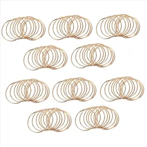 100 Pack 3 Inch Gold Dream Catcher Metal Rings Hoops Macrame Ring for Dreamcatchers and Crafts