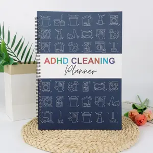 Sonjade Adhd Cleaning Planner, Daily Weekly Monthly Organizer, Spiral Bound Notebook with Visual Icons, Task Checklist Journal