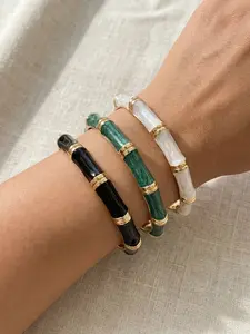 Unique High-End Enamel Bracelet, Solid Color Series, Bamboo Texture Design, Elegant Daily Accessory, All Seasons Wearable Jewelry, Premium Bracelet, Elegant Bangle, Fashionable Bangle