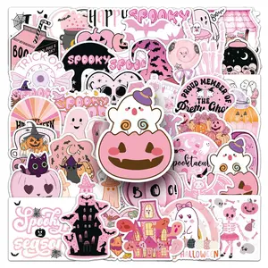 50pcs Halloween Series Premium Skull Stickers, Sticker Decals Suitable for Scrapbooking Diary Notebook Laptop Water Bottle Car Faith Design Positive Message Gift Sticker for Cars