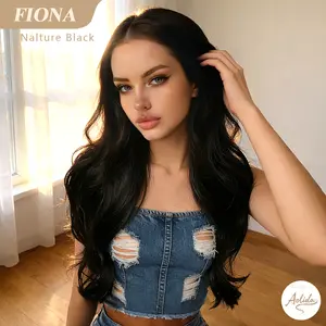 AOLIDA-FIONA T Front Lace 26 Inch Long Curly Synthetic Wig Heat Resistant Kanekalon Fiber T Part Lace Natural Hairline Golden Brown, Synthetic Material Wigs, Curly Hair Wigs