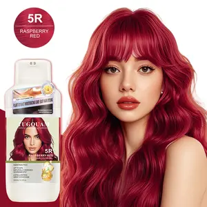 Raspberry Red Hair Dye Shampoo｜Herbal Ingredients｜Covers Gray Hair｜Natural Hair Dye｜Plant-Based Hair Care｜Black｜Salon-Grade Dyeing Conditioner & Cleansing Shampoo Haircare Cleanser