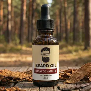 Crafted Beards Beard Oil - 1oz - All Natural Ingredients - No Residue - Valentines Gift for Men - Hair Care Gift - Moisturizing Jojoba Blend for Daily Grooming