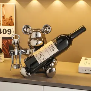 This creative bear ornament serves not only as a minimalist, modern home decor piece but also as a wine rack. Whether placed in the kitchen, on the dining table, or at a bar, it blends seamlessly into any modern home aesthetic.
