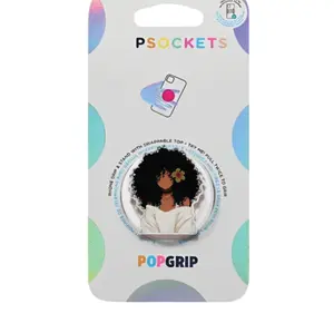 Pretty Melanin Girl Phone Grip Magsafe, Book Lovers Girl Phone Holder, Aesthetic Afro Girl Phone Grip With Flower, Black Girl Kindle Grip, Gift for Girls Boys
