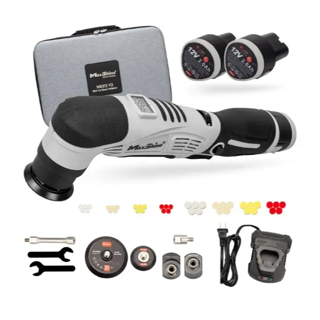 MAXSHINE Cordless Dual Action Polisher M0312 V2 - Cordless Polishing Machine, Polishing Power Tool, Portable Orbital Polisher with Switch Between Rotary and DA Modes, Rotary+DA Combined