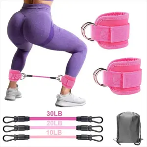 Resistance Bands, 5-Pack Adjustable Ankle Bands for Leg & Hip Training, Non-Slip TPE Workout Bands with Comfort Grip, Fitness Equipment for Home Gym, Yoga & Exercise, Unisex for Men Women,summervibes outdoorfun