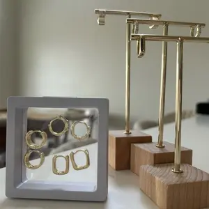 Set of 3 Gold Plated 14k Hoop Earrings for Women - Stylish and Durable Jewelry Accessory