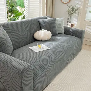 1pc modern jacquard elastic sofa cover, pet-friendly sofa protector, super stretchable fit for 1-4 seat sofas, durable and easy-to-maintain design, Washable Sofa Slipcover, Elastic Sofa Slipcover