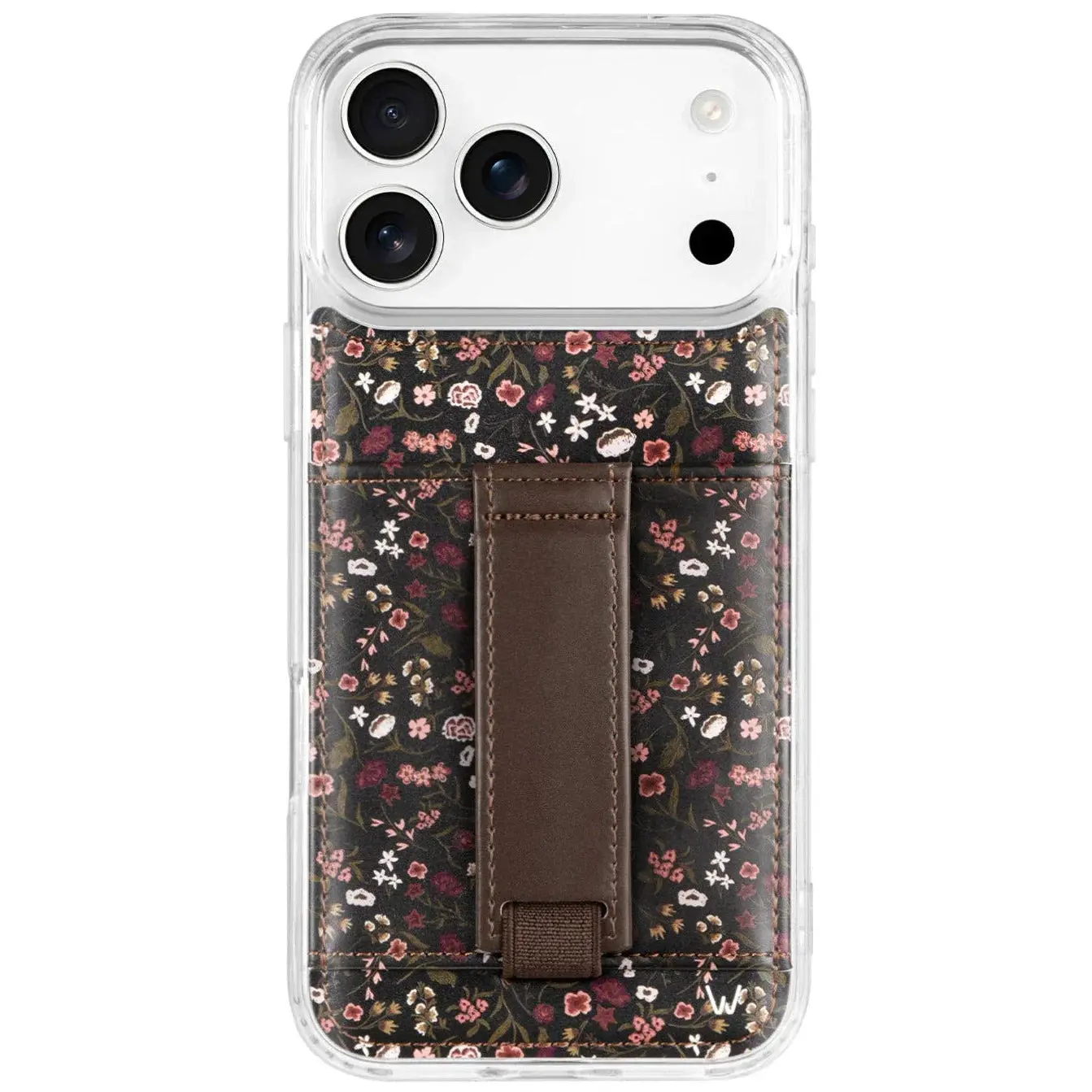 Walli Cases Twilight Blossom Leather Smartphone Case with Wallet, Adjustable Finger Strap for Cellphone & Pad, Accessories